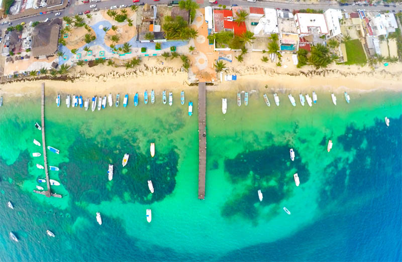 Muelles desde Arriba Puerto Morelos